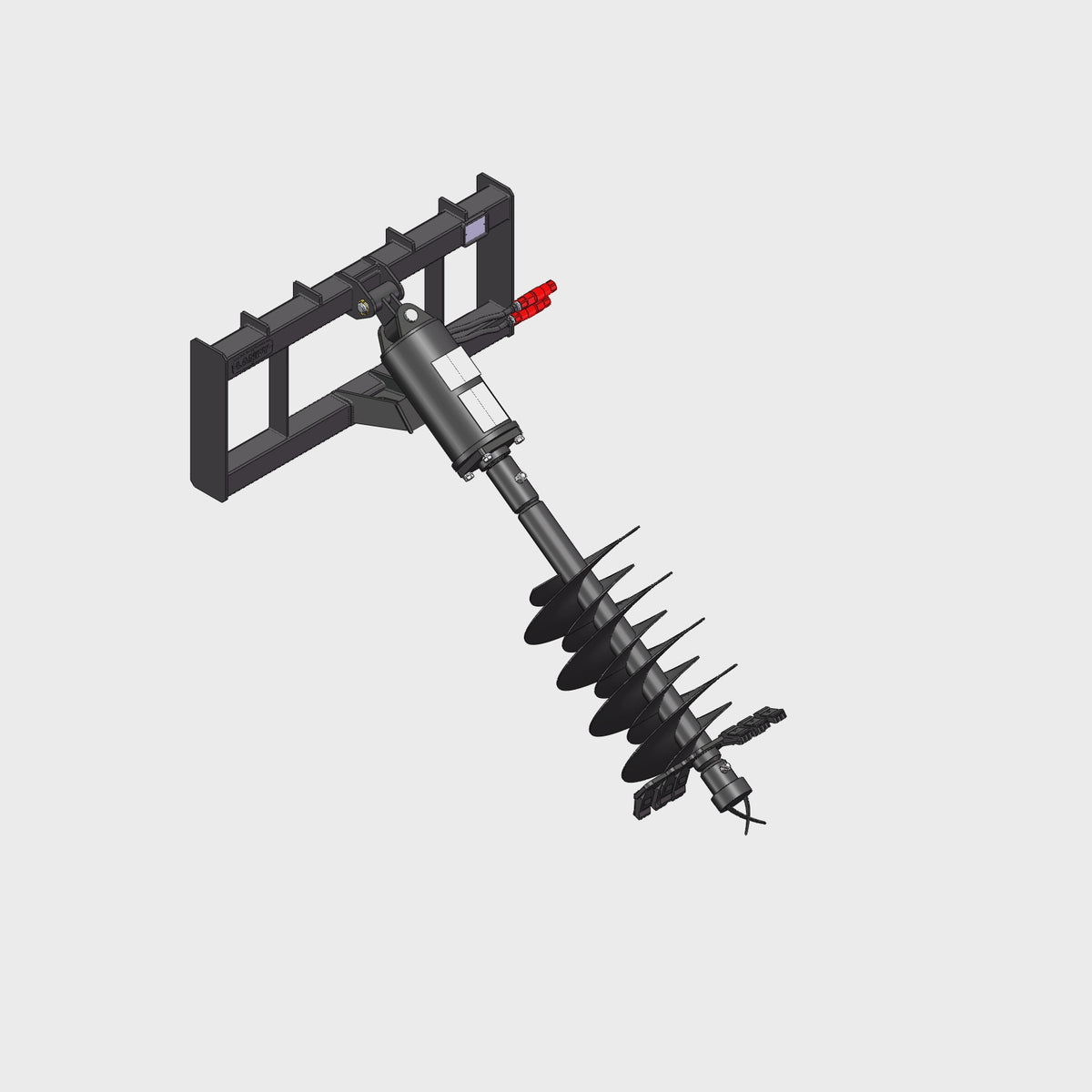 MechMaxx 12 and 18 Skid Steer Post Hole Auger Frame, Drive and Bit